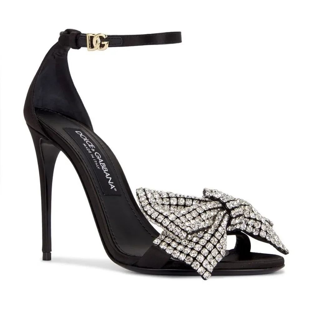 Dolce&Gabbana 100MM Crystal-Embellished Bow Sandals size 39